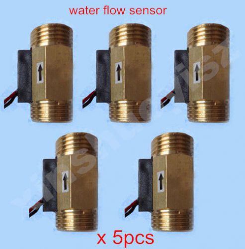[5x] usc - hs21ti water flow sensor g1/2 1-30 l/min 4 flowmeter 44 mm 24v for sale