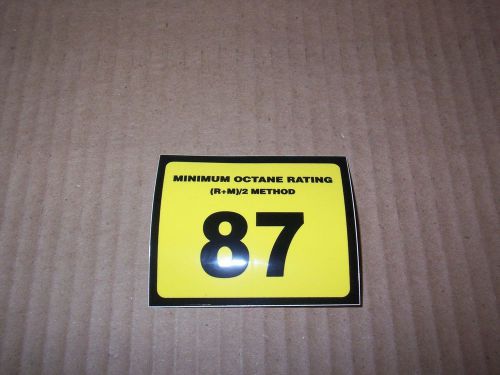 New gilbarco marconi 87 minimum octane rating sign display decal for sale