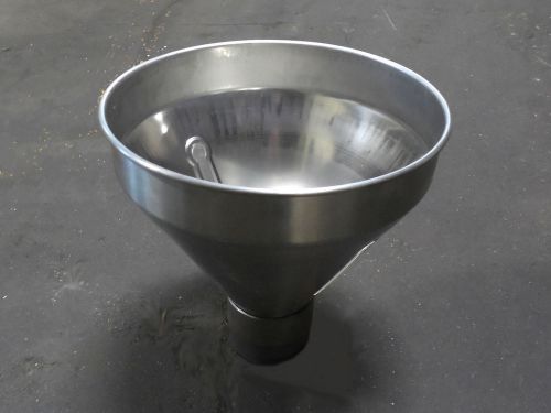 Stainless steel conical hopper for injection molding machine, 16&#034; x 5&#034; x 17&#034; for sale