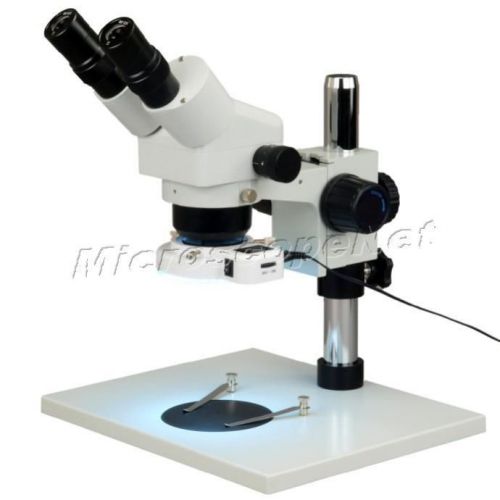 OMAX Binocular Stereo Microscope Zoom 10X-80X+Large Base Stand+54 LED Ring Light