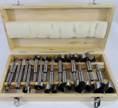 New 16pc Forstner Bit Set w/Case Wood Hole Forestner Clean Cutting Free Shipping
