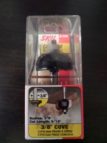 Skil 3/8&#034; cove carbide router bit - fits 1/4&#034; collet routers new/unopened for sale
