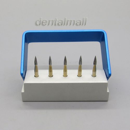 5Pcs SBT TF #7903 Dental Trimming &amp; Finishing Gold Plated Burs 12 Bladed Needle