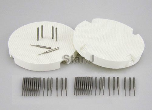 2pcs Dental Lab Honeycomb Round Firing Trays with 40 Metal Pins