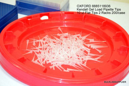 10 ul Gel Loading Pipette Tips, Flat Tips 2 Racks 200/case Oxford 8885118936