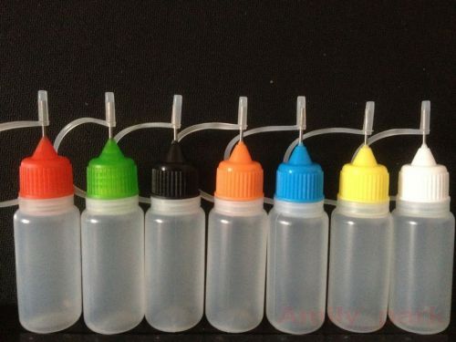 New 50pcs 15ml Empty Plastic Squeezable Liquid Dropper Bottles needle tip LDPE