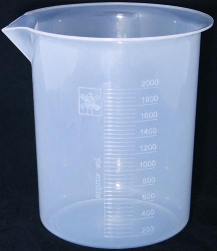 Polypropylene Plastic Beaker: 2000 ml Plastic Opaque