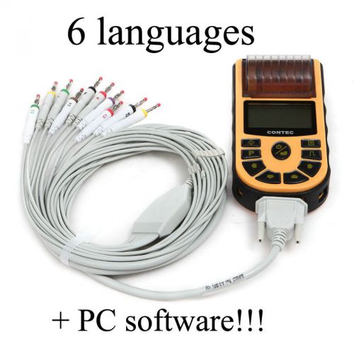 Handheld ecg,electrocardiograph,one channel 12 leads,multi-languages,pc software for sale