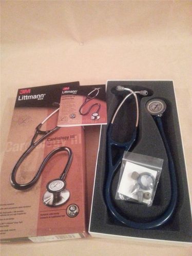 3m littmann cardiology iii stethoscope caribbean blue tube 27&#034; 3138 new open box for sale