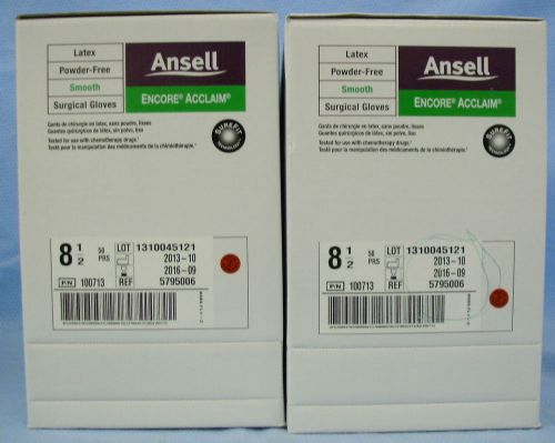 2 boxes of 50pr/pk ea   ansell encore acclaim latex surgical gloves #5795006 for sale