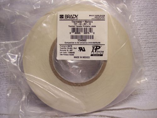 THT-43-457-10 Brady label markers thermal transfer. 1.250&#034; W x 0.250&#034; H. New.