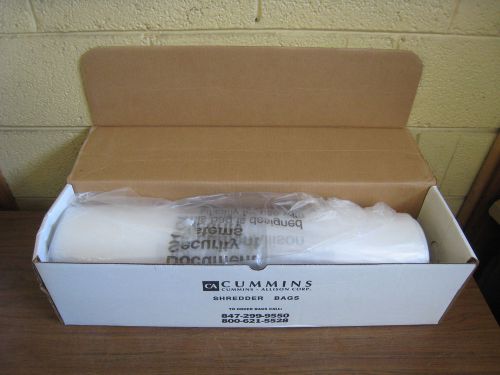 New Box of 90 Cummins 022-1136-00 Paper Shredder Plastic Bags Free Shipping