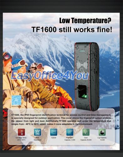 Ip65 outdoor under low temperature biometric fingerprint access control terminal for sale