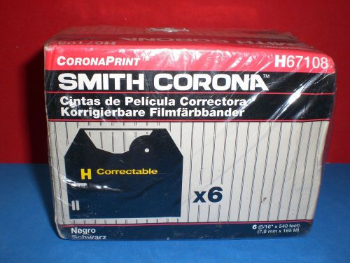 6 New Smith Corona Coronaprint H67108 Correctable Film Ribbons