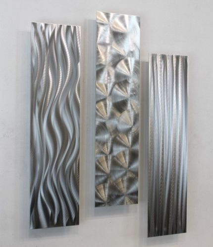 Modern Abstract Silver Metal Wall Art  Sculpture Driving Force Jon Allen