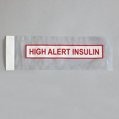 High Alert Insulin Self-Sealing Tamper Indicating Bag, 8x2