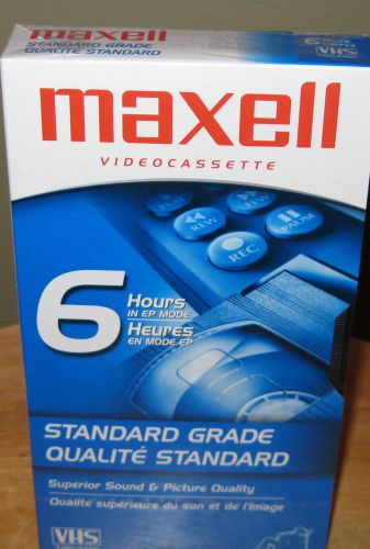 Maxell T-120 6 Hours each Standard Grade VHS Video Cassette NEW X3