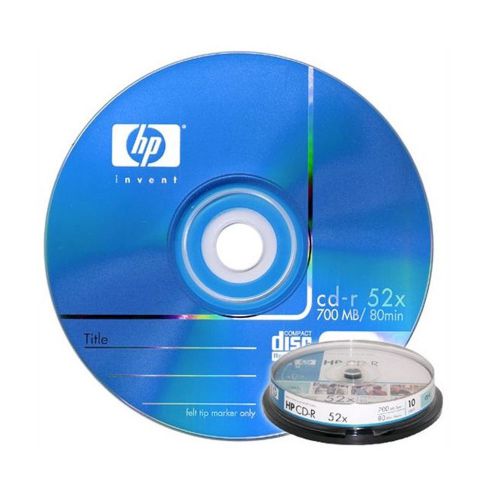 10Pcs HP Blank CD-R CDR Recordable Media Disc PHOTO 700MB 80Min 52x with Case