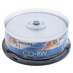100 Philips 12x CD-RW Rewritable CD-R Blank Recordable CD Media Disk Free Ship