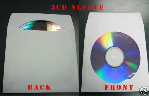 200 white triple 3 disc cd dvd paper sleeve js215 for sale