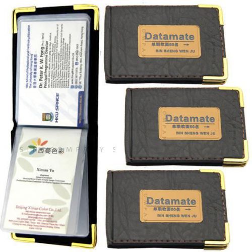 Lot 5 Pocket Leatherette Business Credit Card ID Holder Wallet 60 CASE C67x5