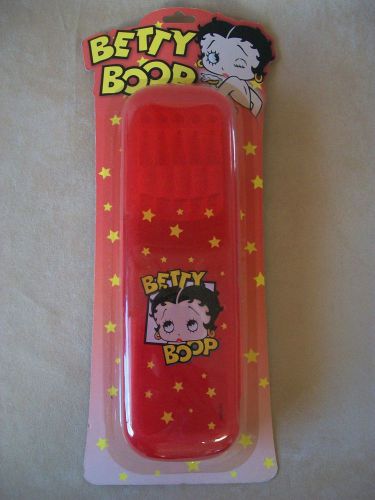 Officially Licensed Betty Boop Hard Acrylic 8&#034; Red Pencil Case, NEW IN PACKAGE!!