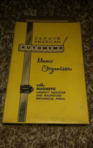Vintage Zephyr American Corp Memo Organizer New in box Magnetized Mechanical