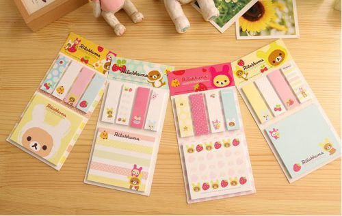 150 sheets Rilakkuma bear sticker pad post it highlight message maker bookmark