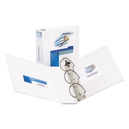 Durable View Binder with Two Booster EZD Rings, 3&#034; Capacity, White
