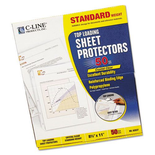 Standard weight polypropylene sheet protector, clear, 11 x 8 1/2, 50/bx for sale