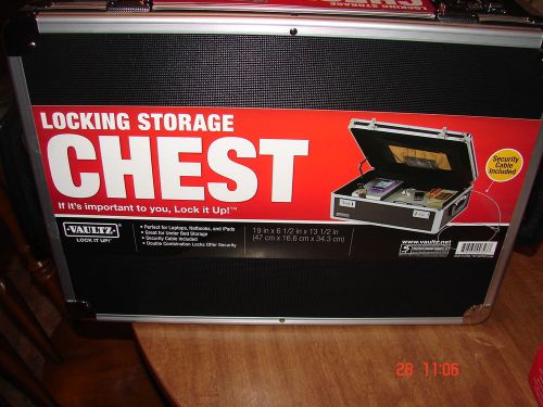 Locking Storage Chest Vaultz 19x6-1/2x 13-1/2in