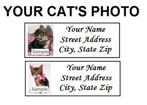 Your Cat&#039;s  photo / picture personalized custom stickers &amp; return address labels