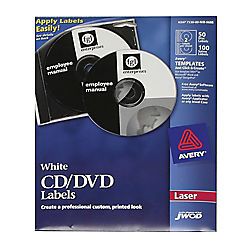 Laser CD/DVD Matte Labels, Pack Of 50 (AbilityOne 7530-01-554-9538)