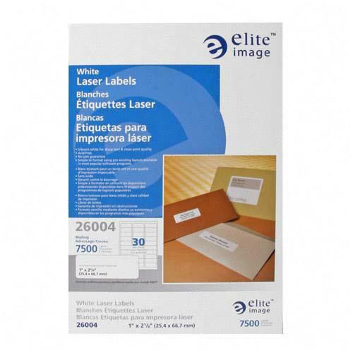 Elite Image Label Laser 1x2 5/8 White. Sold as 1 Pack
