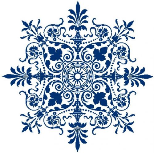 30 Custom Blue Victorian Snowflake Personalized Address Labels