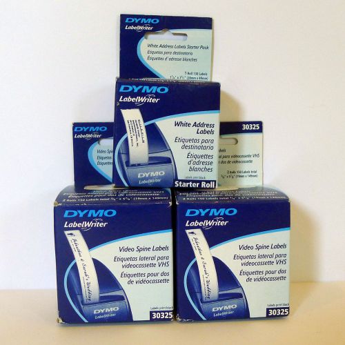 2 boxes of NEW Dymo VHS Spine Labels for Dymo-Seiko Label Printer (White) 30325
