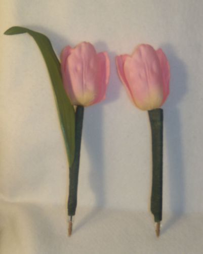 Flower Pen--Pink Tulip---Handcrafted--NEW--black ink