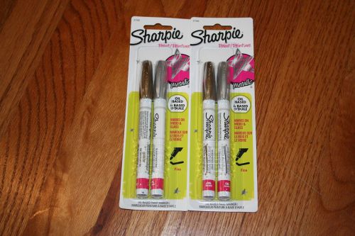 Sharpie Oil-Based Fine Point Paint Markers 1 Gold &amp; 1 Silver Marker - TWO PACKS