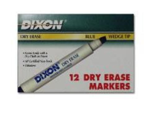 Dixon ticonderoga dry erase marker wedge tip blue for sale