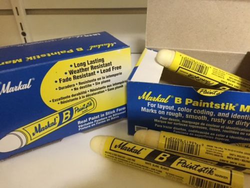 New box of 12 la-co markal b paintstik markers white 80220 -$14.99 for sale