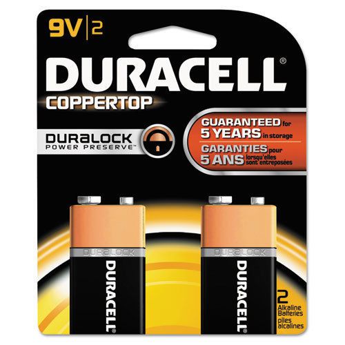 Duracell Coppertop Alkaline Batteries, 9V, 2/Pack, PK DURMN1604B2Z