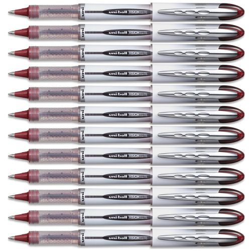 Uni-Ball Vision Elite BLX Rollerball Pen Bold 0.8mm Red Ink 12-Pens