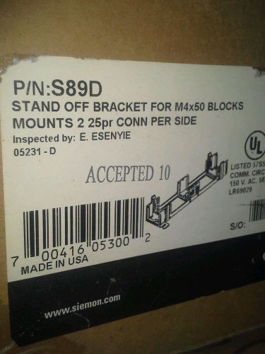 qty 5 stand off bracket for 66 block siemon S89D - 25pair connector per side