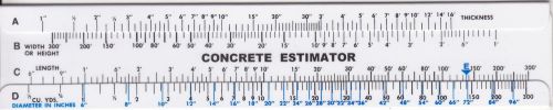 Concrete Estimator 300 Yard Volume Calculator Slide Rule MADE IN USA!!!!