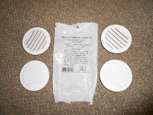 3&#034; inch Round Mini Aluminum White Finish Louver Vent with screen Bag of 4 NEW