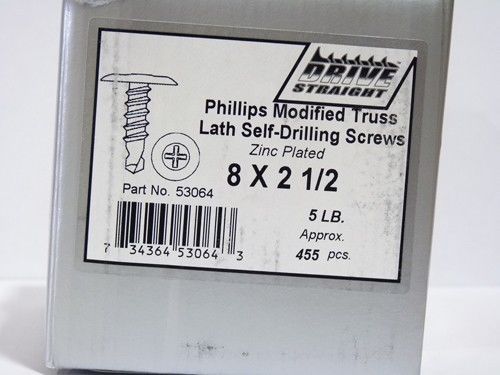Drive Straight Phillips Modified Truss Lath Zinc 8 x 2-1/2&#034;  5lb #53064