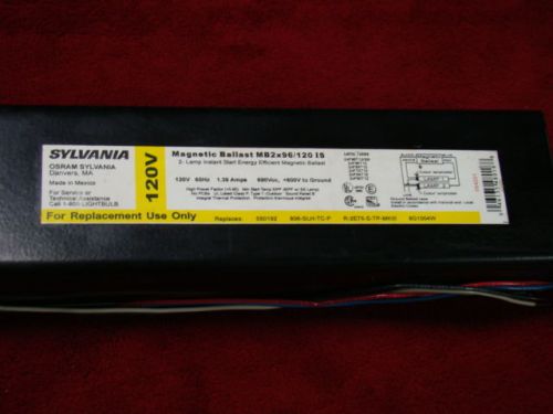 LOT OF 3  SYLVANIA MB2X96/120 IS--2-LAMP INSTANT START MAGNETIC BALLAST--NEW!!