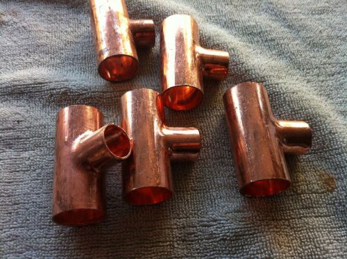 All 5 - reducing tee, 3/4 x 1/2 x 3/4 in, copper for sale