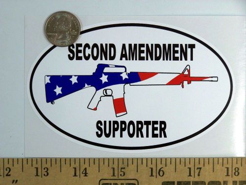 AR-15 Second Amendment Supporter Gun Euro Oval Bumper Sticker B122