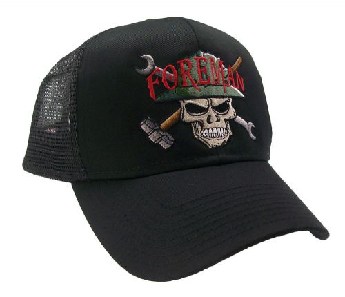 Foreman Skull Construction Oilfield Roughneck Embroidered Mesh Cap Hat